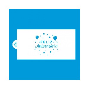 Mostrar detalhes de Stencil Feliz Aniversario - BLUESTAR Imagem de Stencil Feliz Aniversario - BLUESTAR